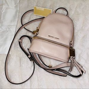 NWT Michael Kors Rhea Small Leather Backpack